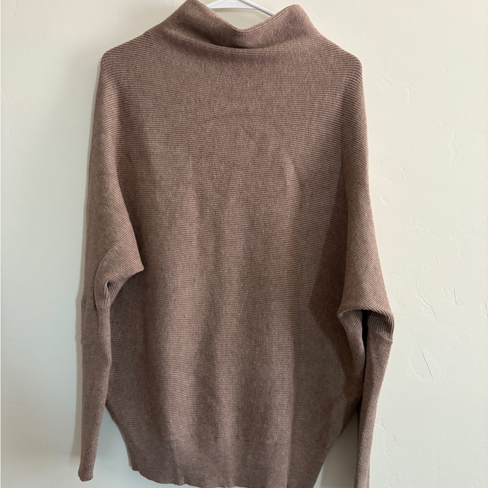 Cowl Neck Camel Maternity Sweater